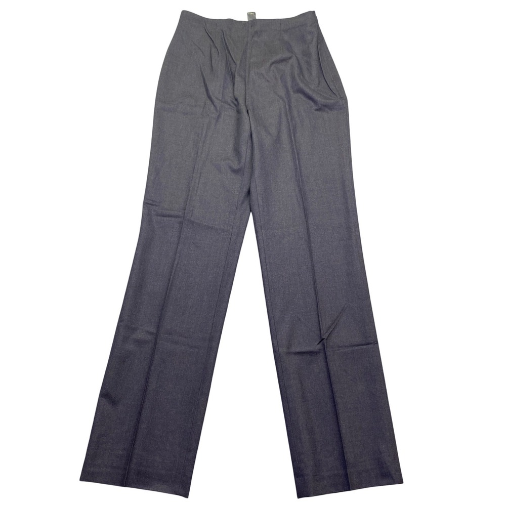 Banana Republic Lindsey Pants Womens 10 Gray Wool‎ Blend Straight Leg Side Zip